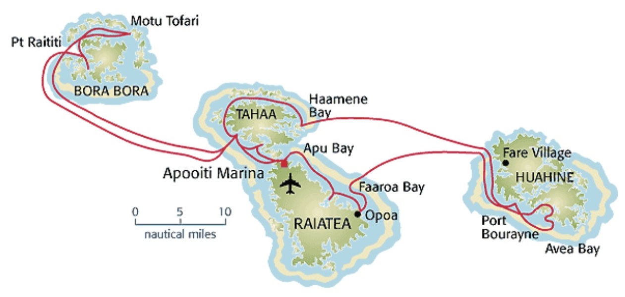 Polinezja trasa mapa